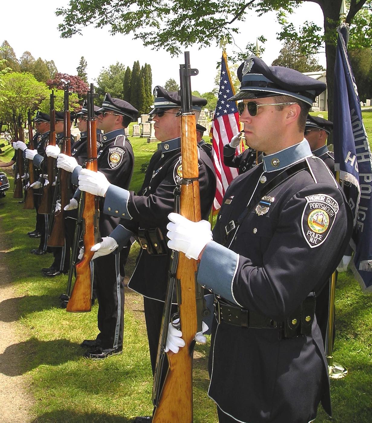 Honor Guard lined up at a cemetery