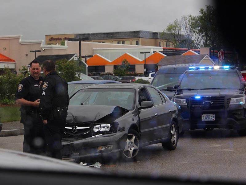 Patrol units at the scene of an accident