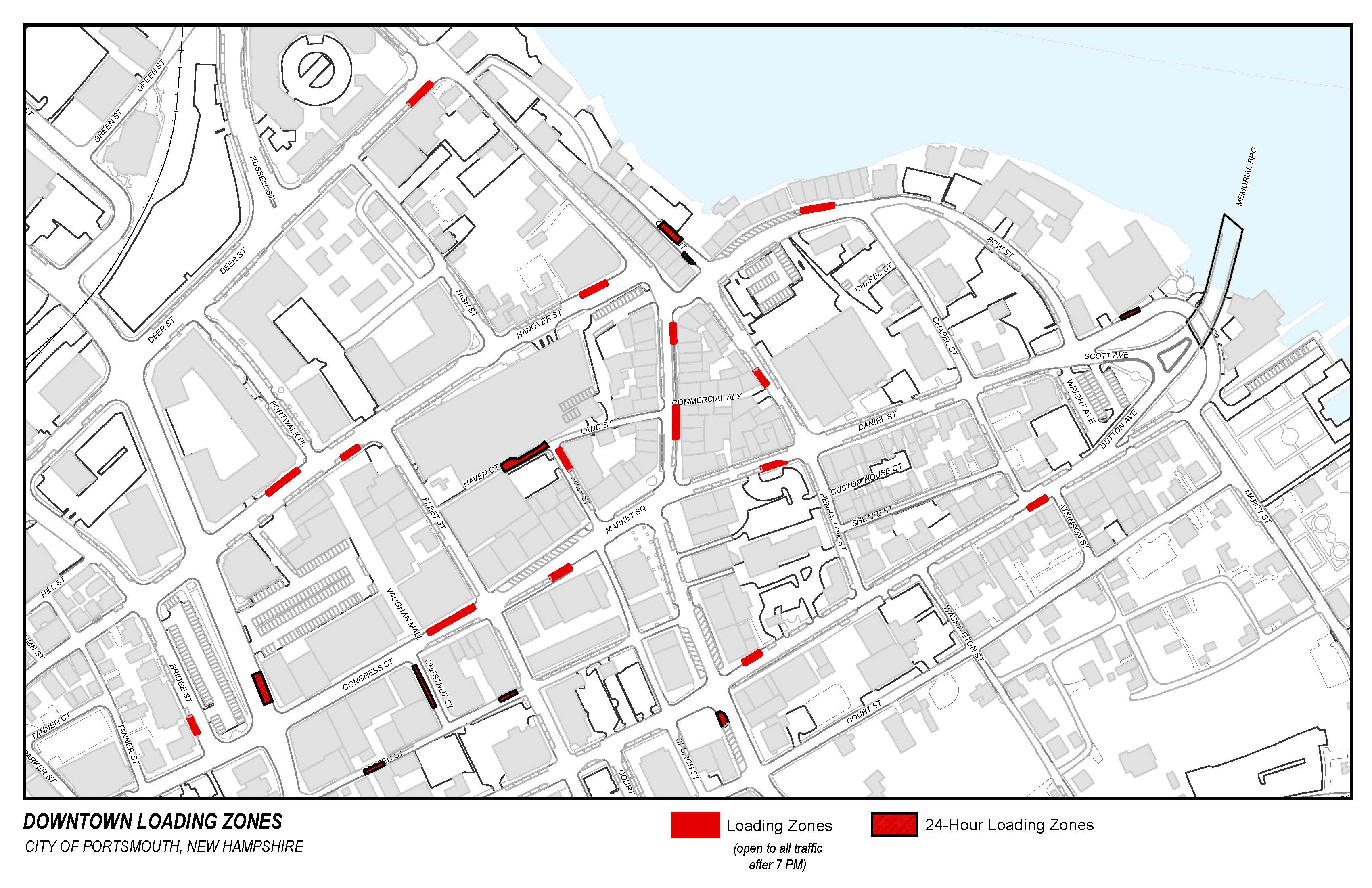 Downtown Loading Zones Map
