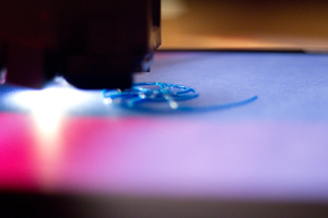 Close-up of 3D printing process
