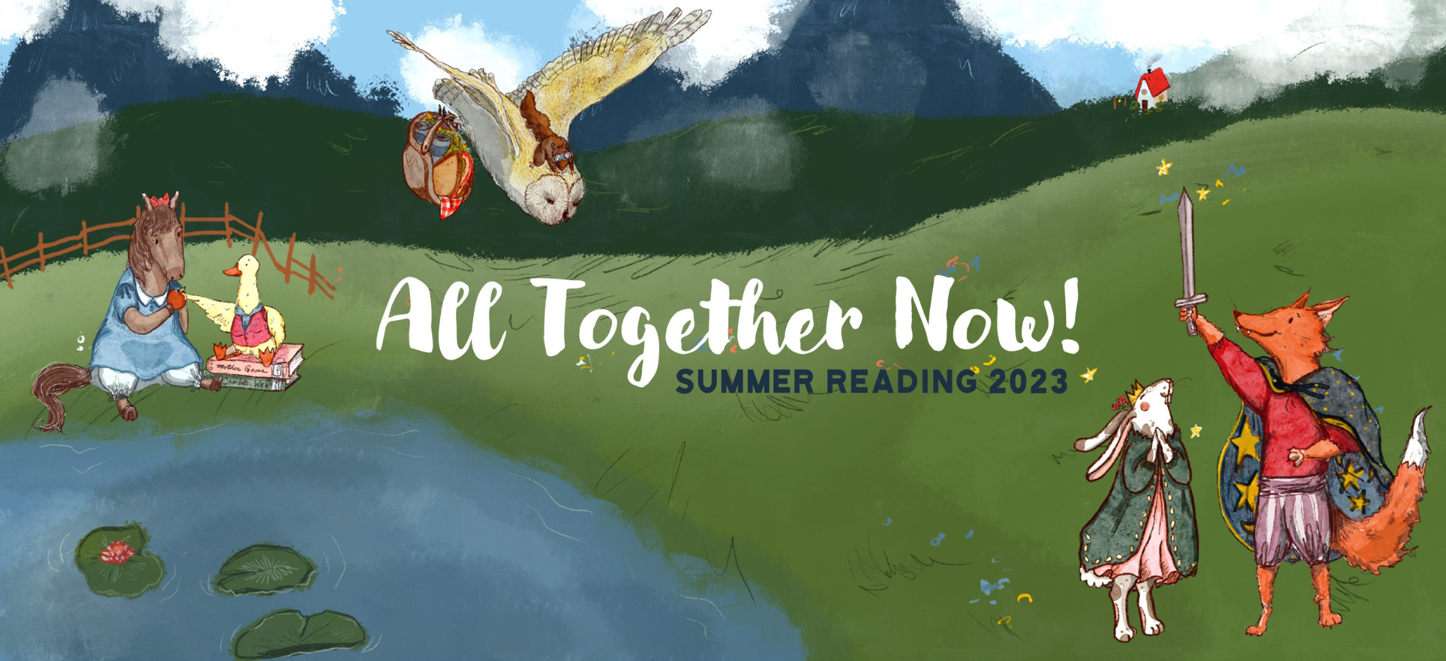 All Together Now! Summer Reading Program 2023 -- link to Beanstack challenge log
