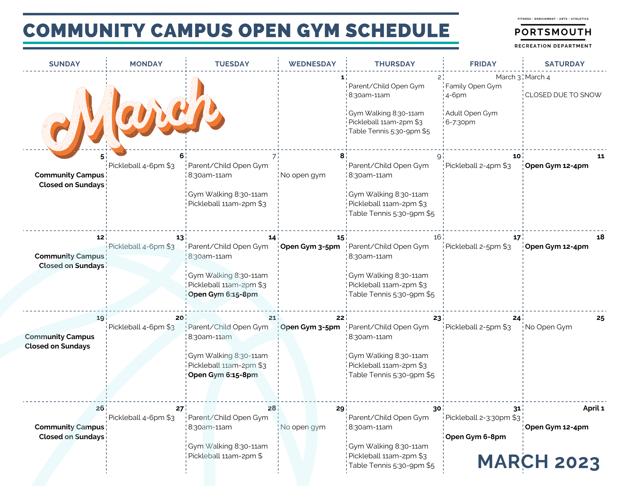 March Open Gym