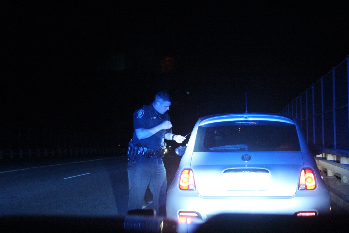 Traffic Stop by Police at night