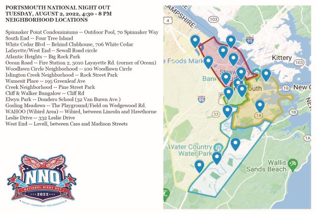 National Night Out neighborhood locations.