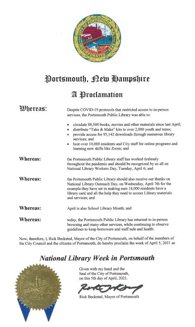 Library Week Proclamation 2021