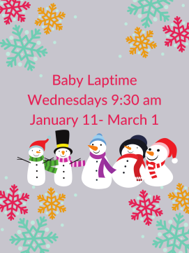 Baby Laptime colorful snowflakes and snow people snowflakes -- link to online calendar
