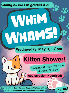 Kitten Shower poster - link to registration!