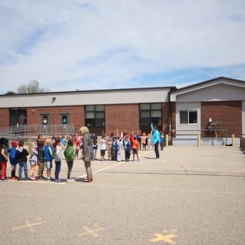 Recess Line at New Franklin School
