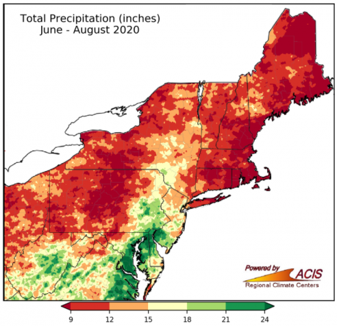 Low precipitation drought conditions map.