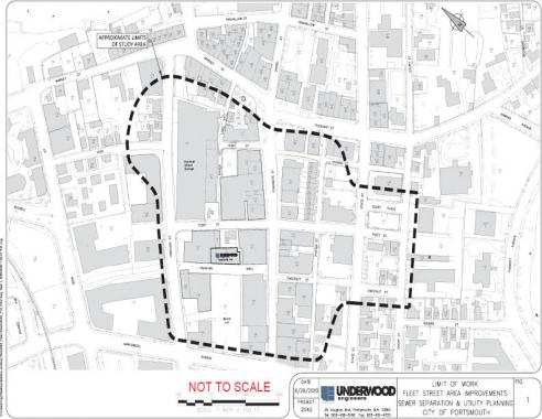Map of Fleet Street Area affected by reconstruction project.