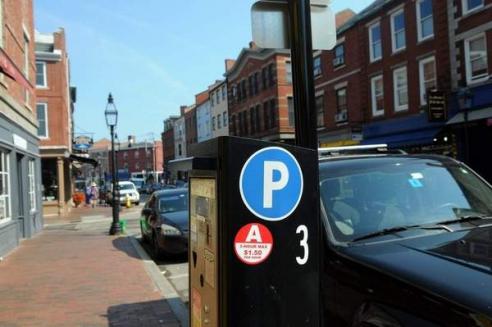 Parking meters on Portsmouth street.