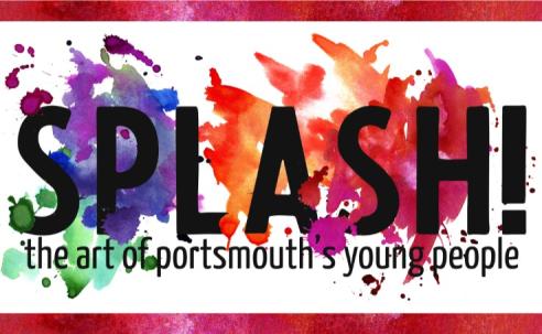 Splash! The art of Portmouth's Young People splashes of color purple, green, orange, red and pink