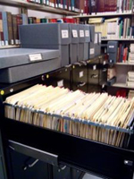 Photo of vertical files in filing cabinet